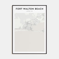 Fort Walton Beach Map Portrait Poster