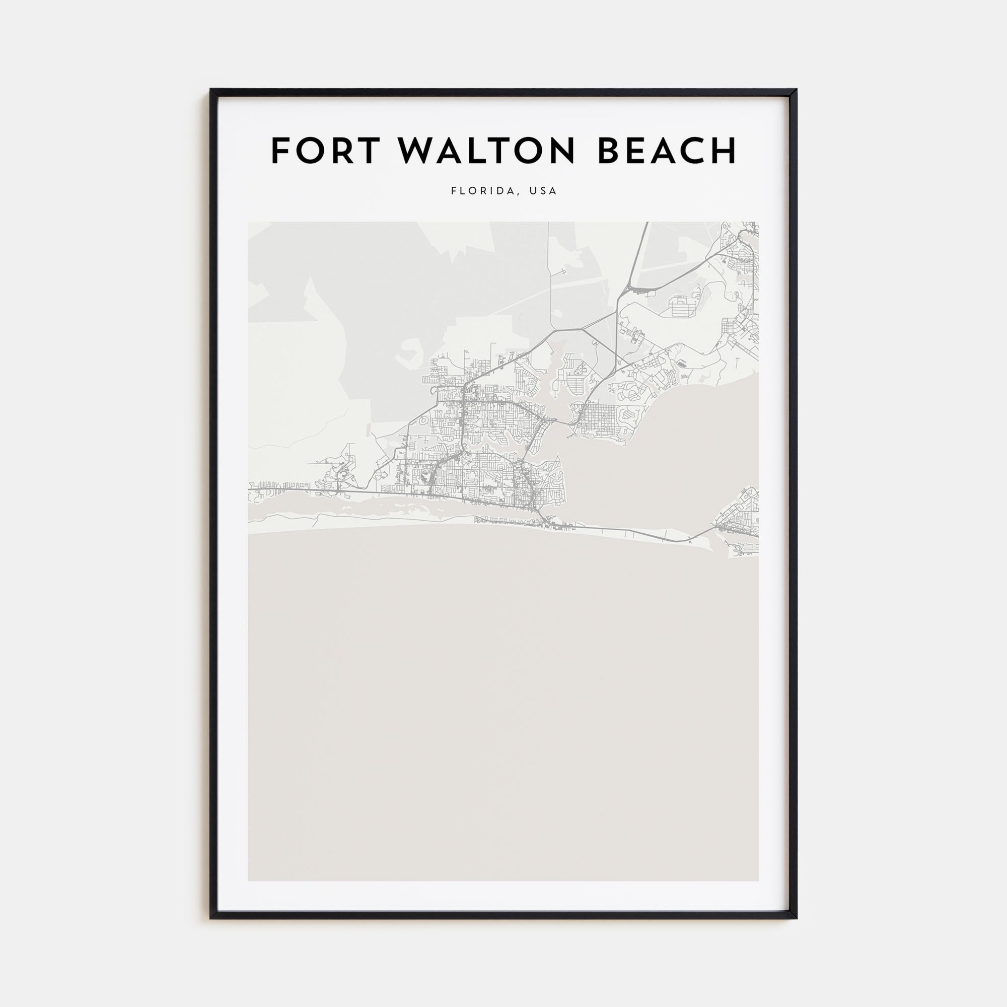 Fort Walton Beach Map Portrait Poster