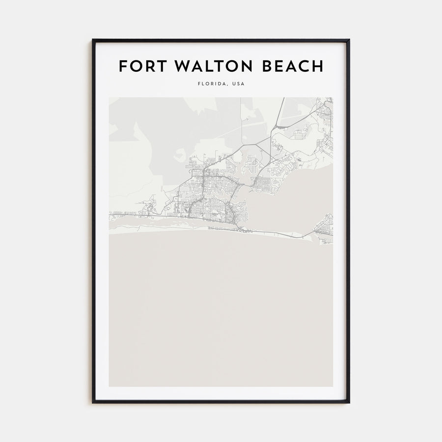 Fort Walton Beach Map Portrait Poster