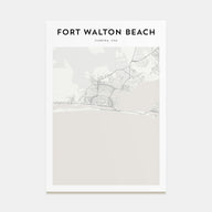 Fort Walton Beach Map Portrait Poster