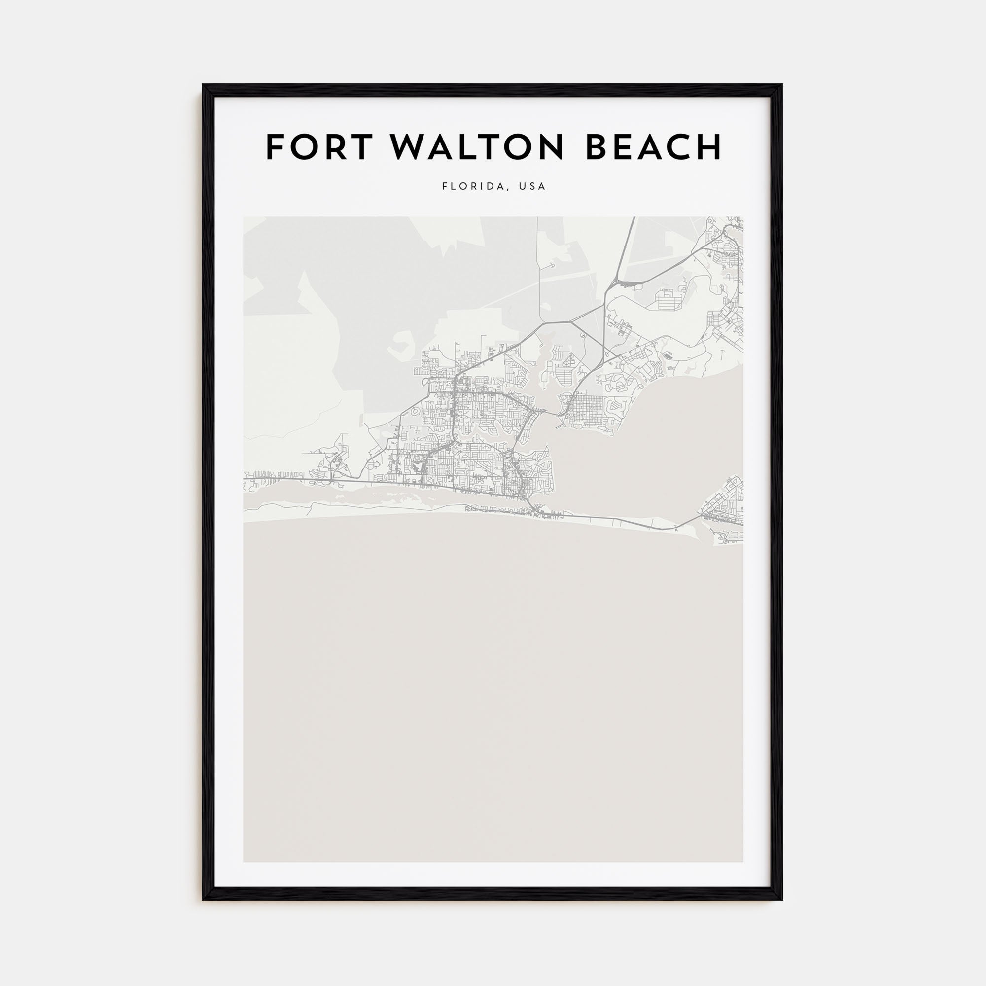 Fort Walton Beach Map Portrait Poster