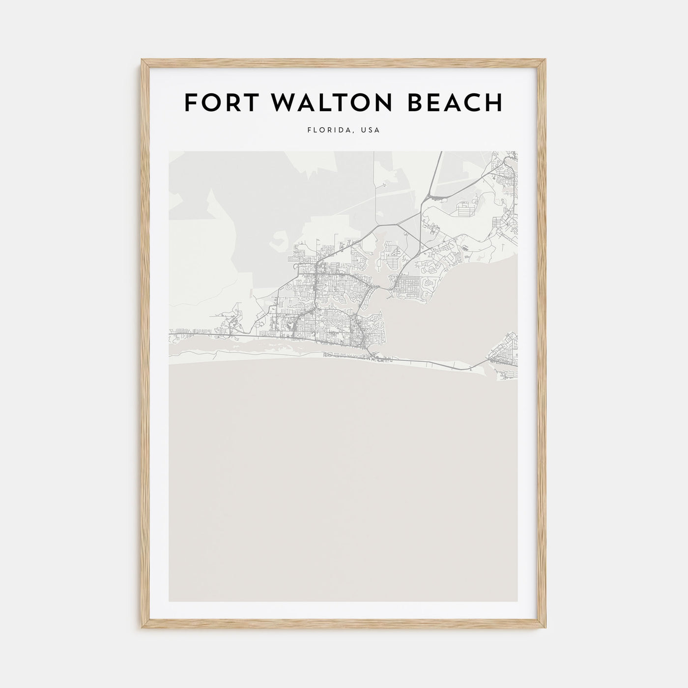 Fort Walton Beach Map Portrait Poster