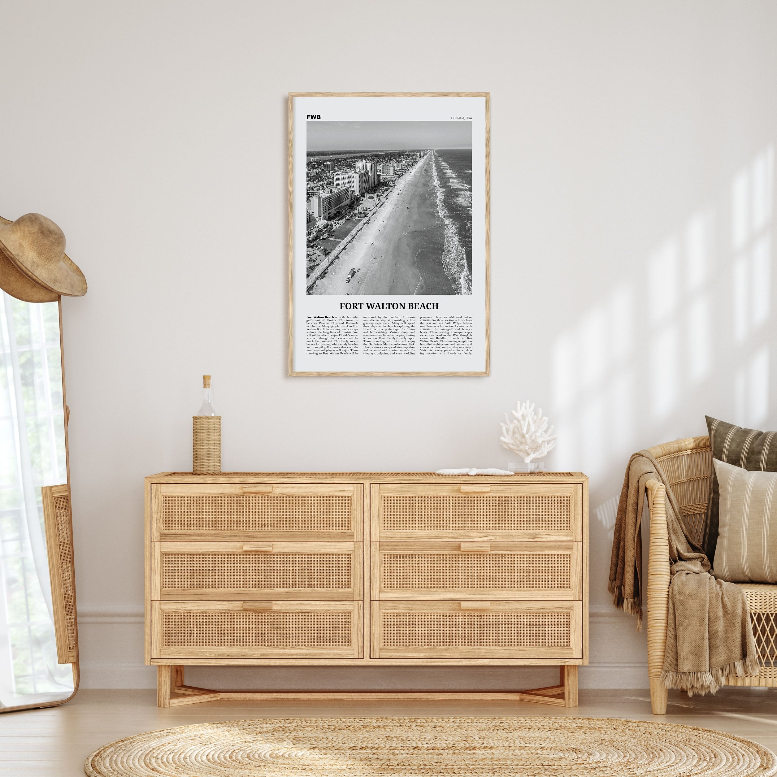 Fort Walton Beach Travel B&W No 2 Poster