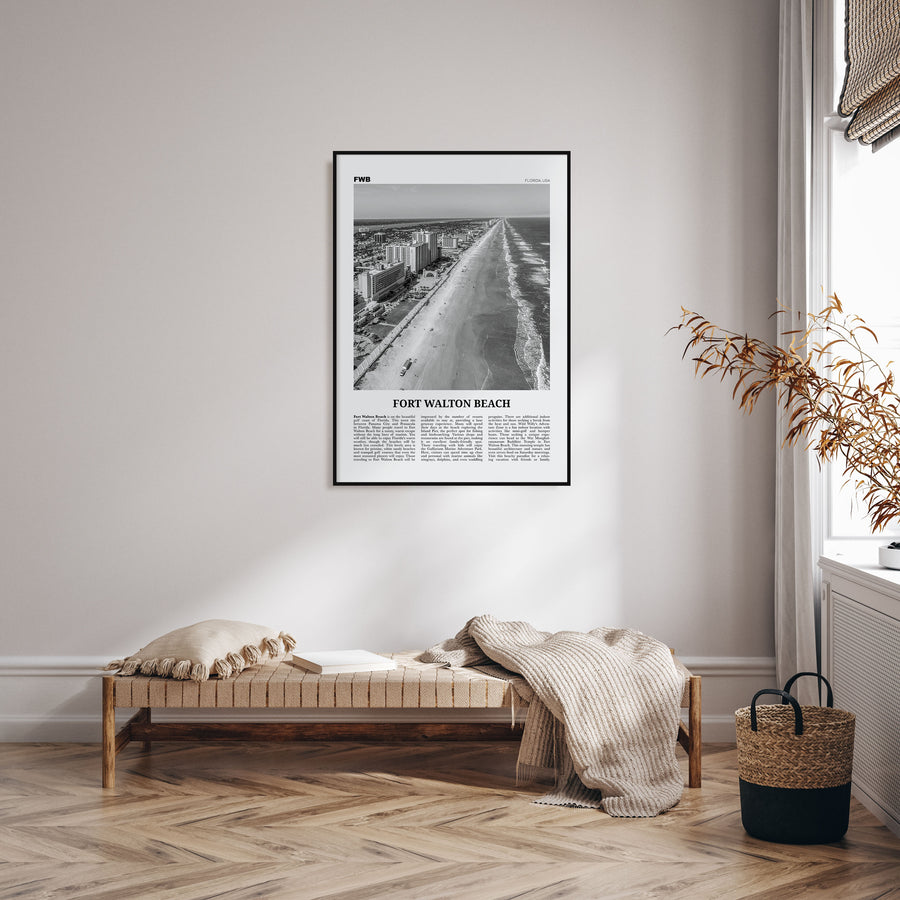Fort Walton Beach Travel B&W No 2 Poster