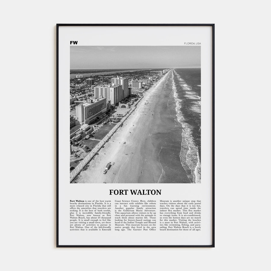 Fort Walton Travel B&W No 1 Poster