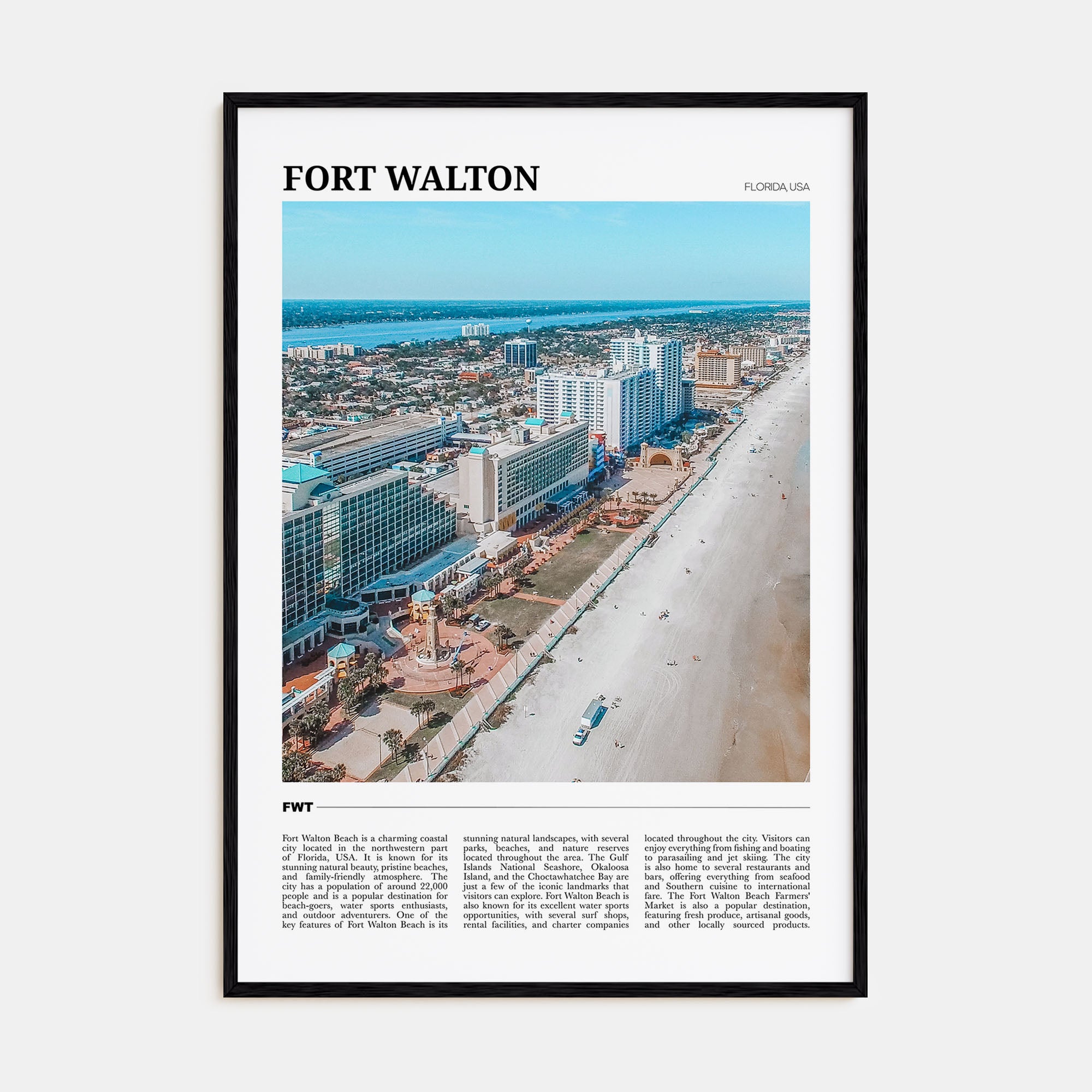 Fort Walton Travel Color Poster