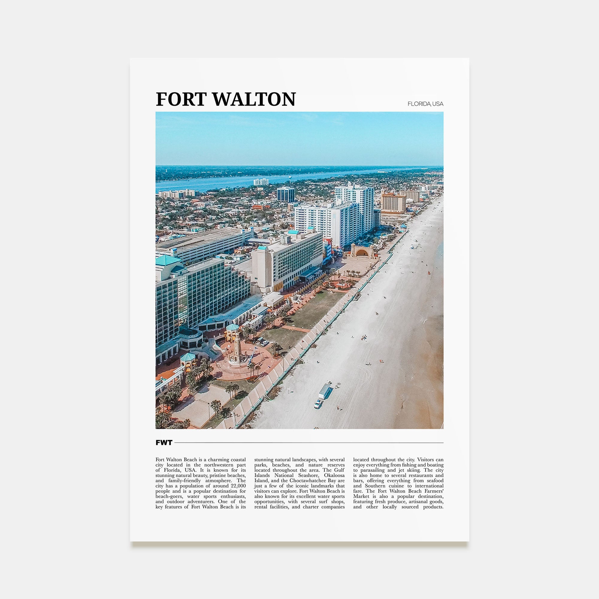 Fort Walton Travel Color Poster