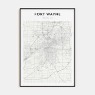 Fort Wayne Map Portrait Poster