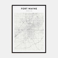 Fort Wayne Map Portrait Poster
