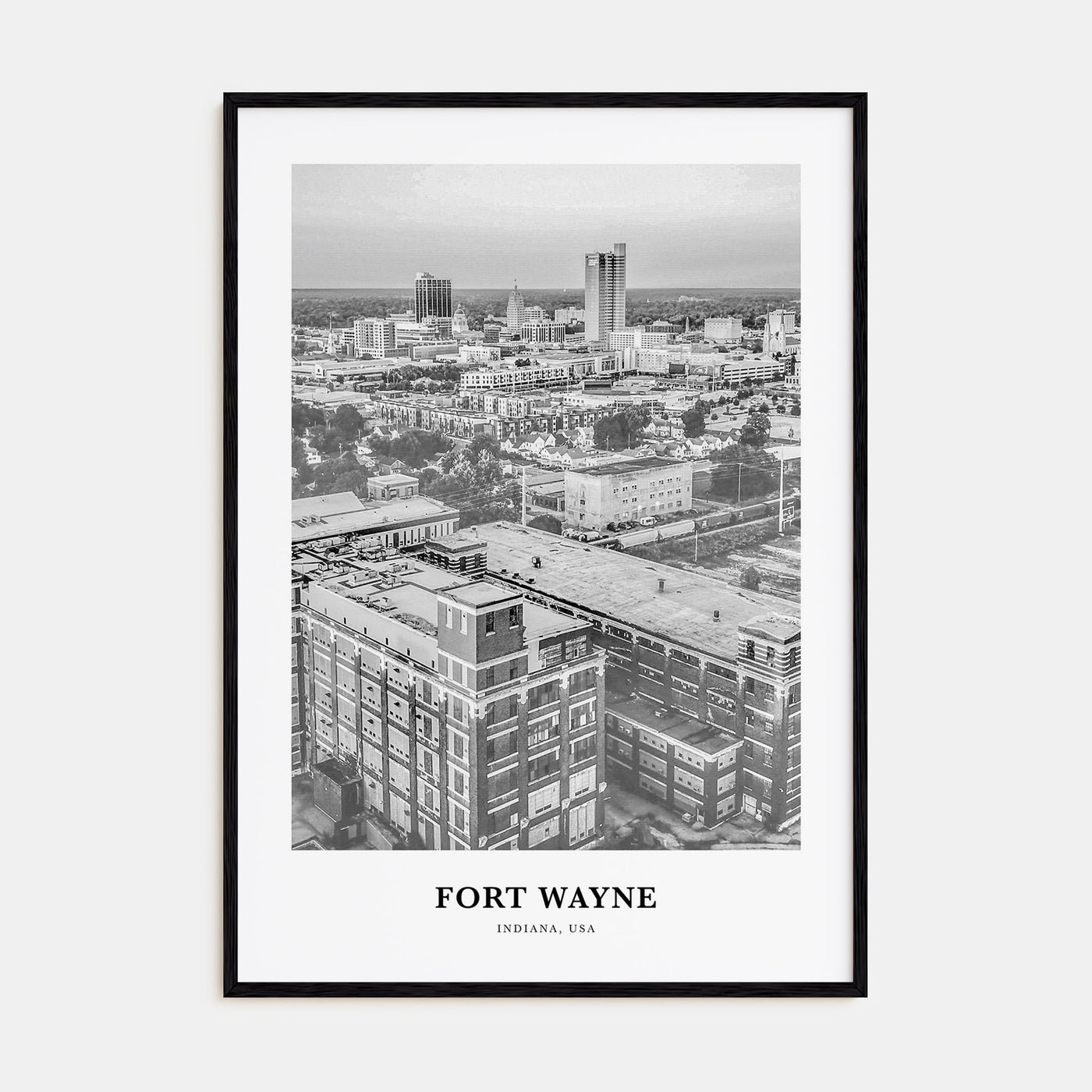 Fort Wayne Portrait B&W No 1 Poster