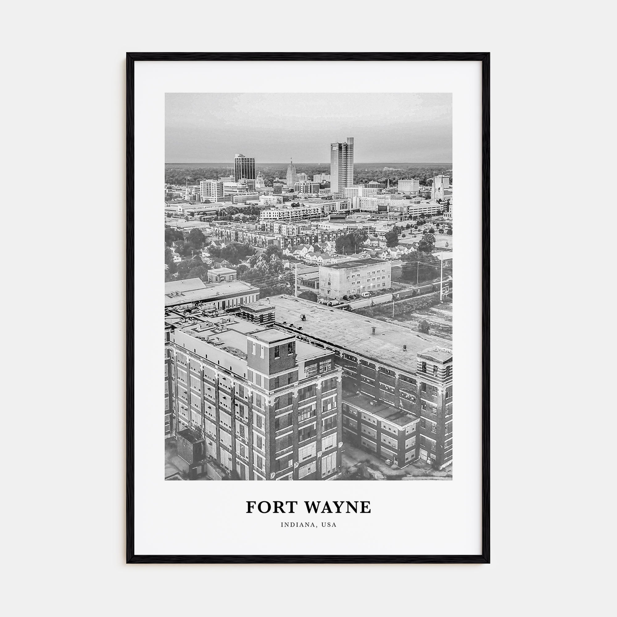 Fort Wayne Portrait B&W No 1 Poster