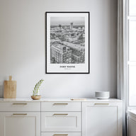 Fort Wayne Portrait B&W No 1 Poster