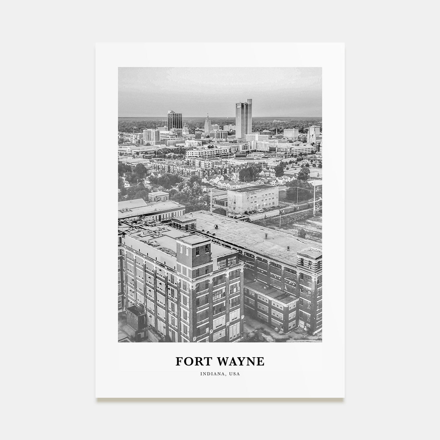 Fort Wayne Portrait B&W No 1 Poster