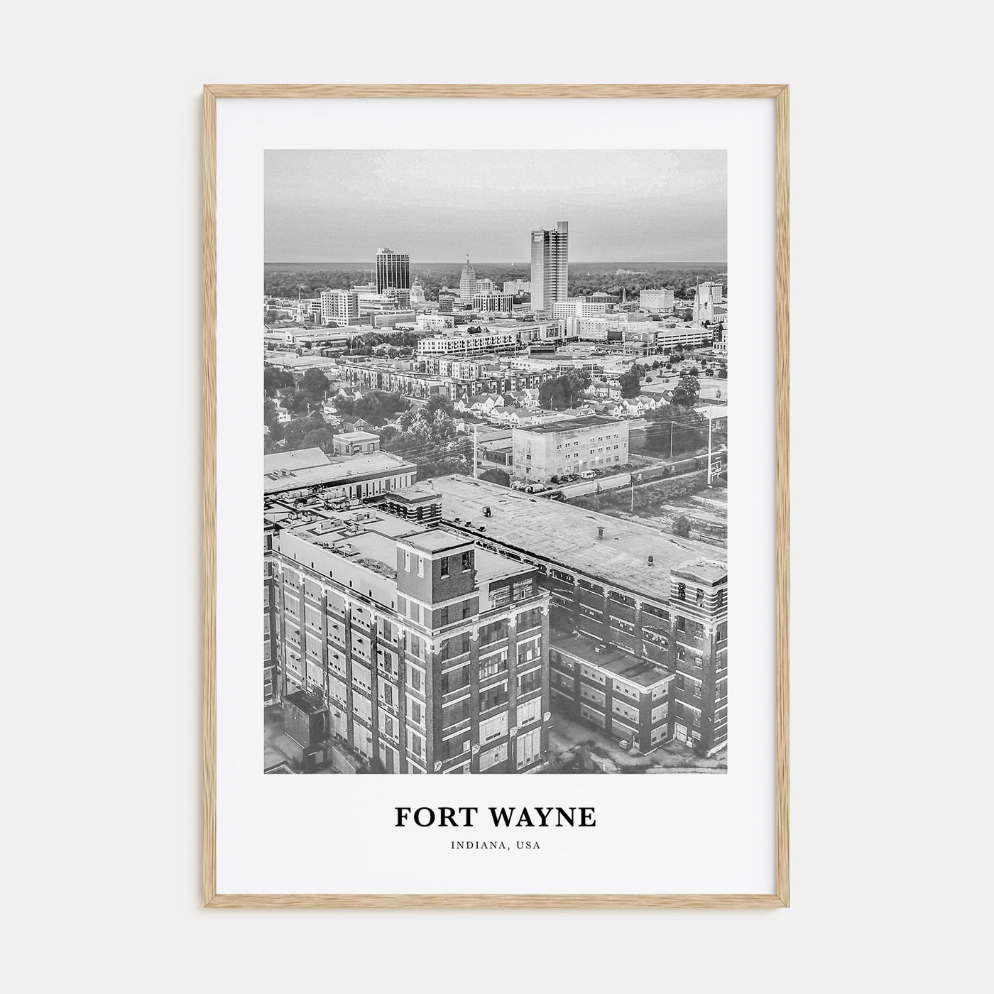 Fort Wayne Portrait B&W No 1 Poster