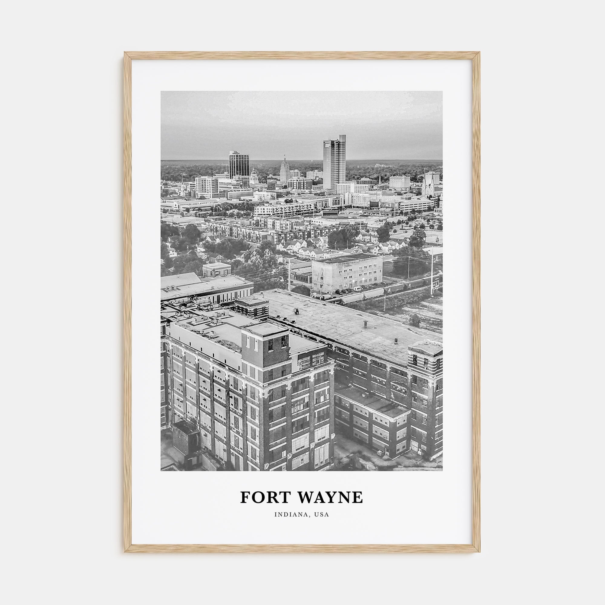 Fort Wayne Portrait B&W No 1 Poster