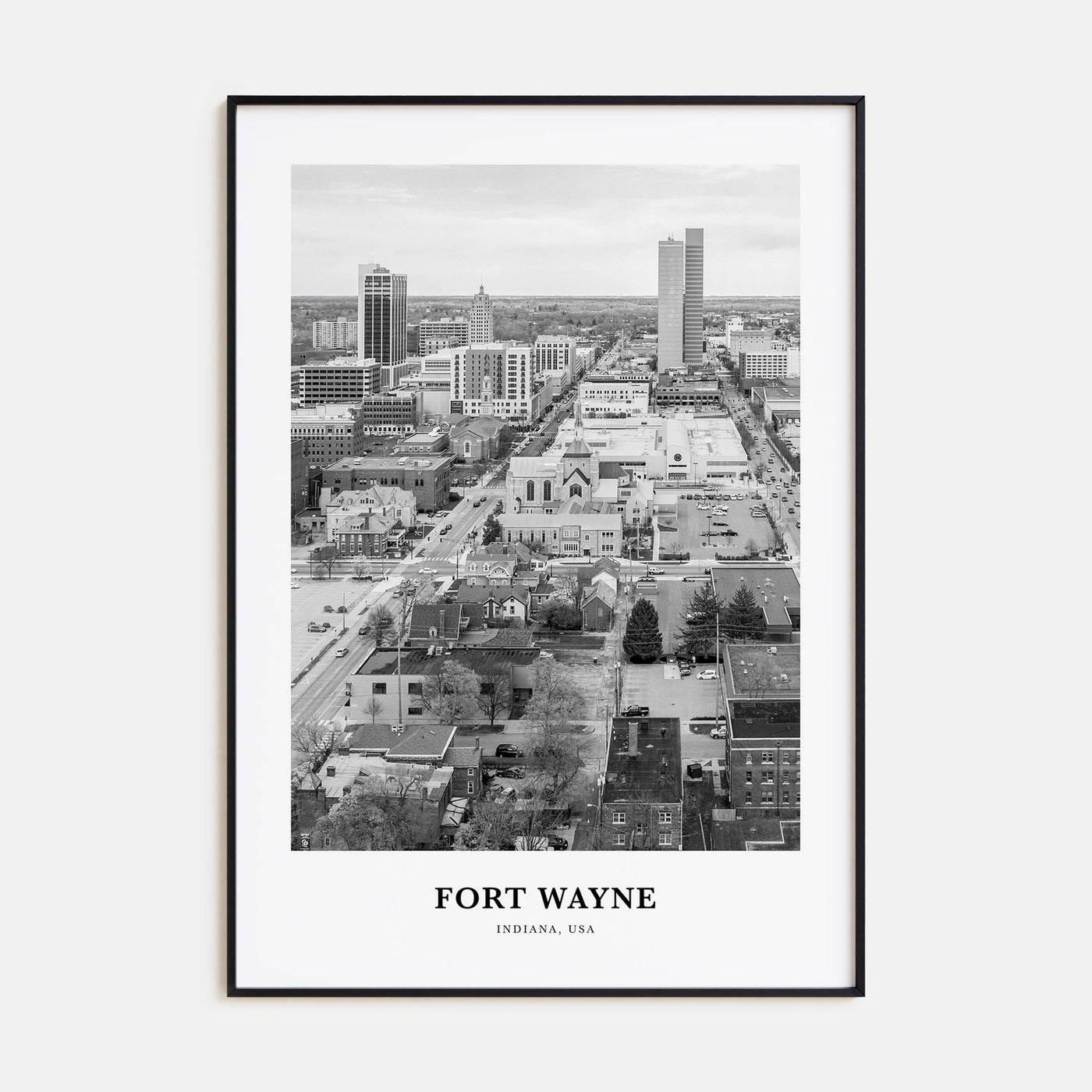 Fort Wayne Portrait B&W No 2 Poster
