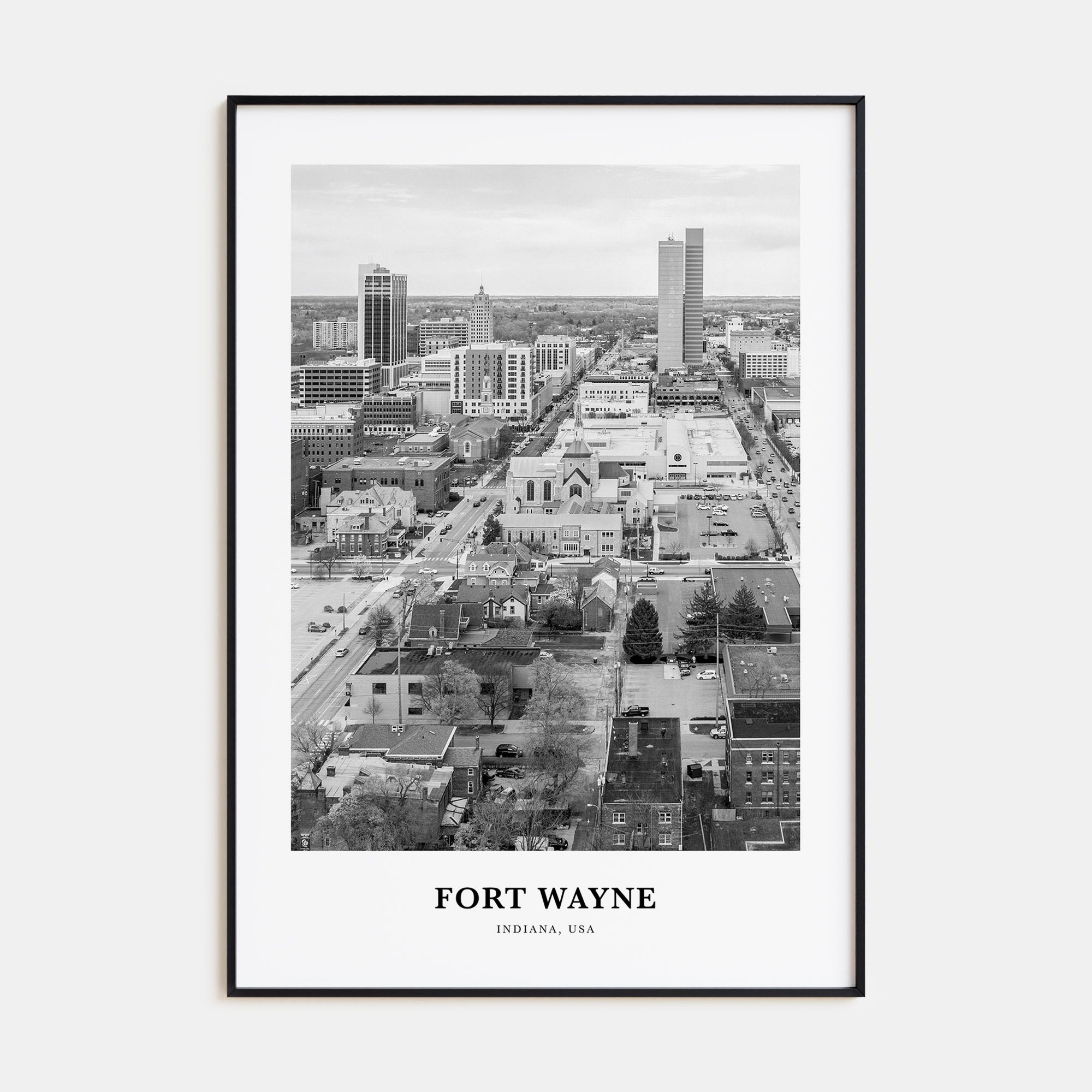 Fort Wayne Portrait B&W No 2 Poster