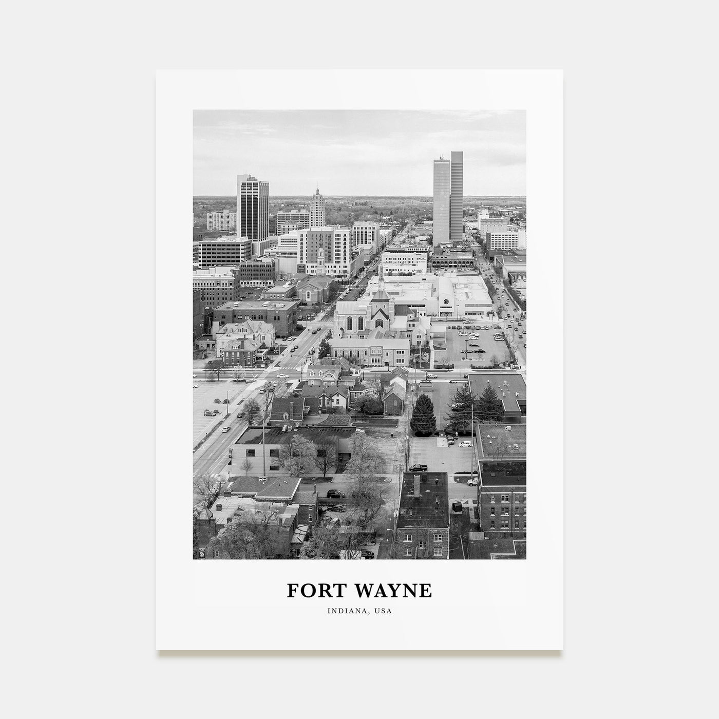 Fort Wayne Portrait B&W No 2 Poster