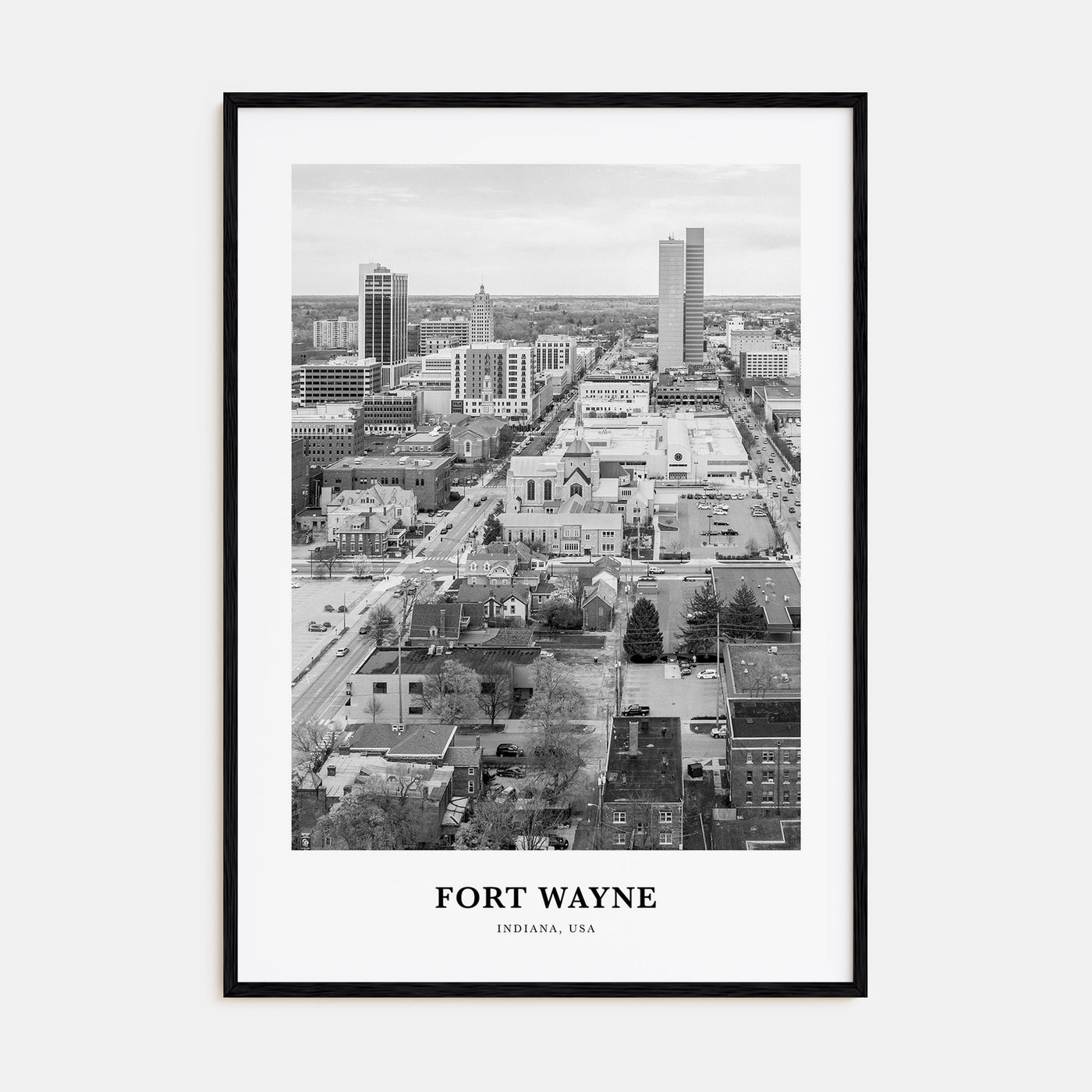 Fort Wayne Portrait B&W No 2 Poster