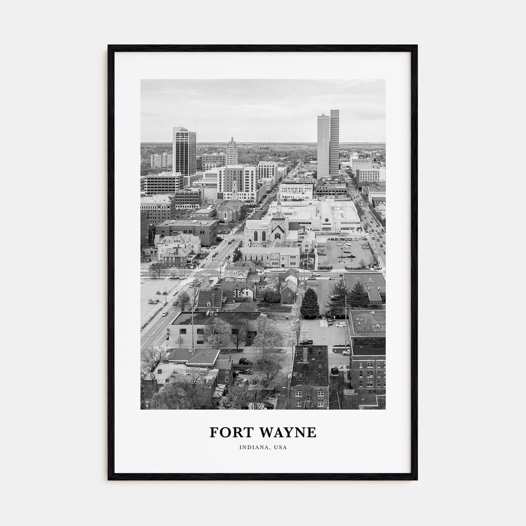 Fort Wayne Portrait B&W No 2 Poster