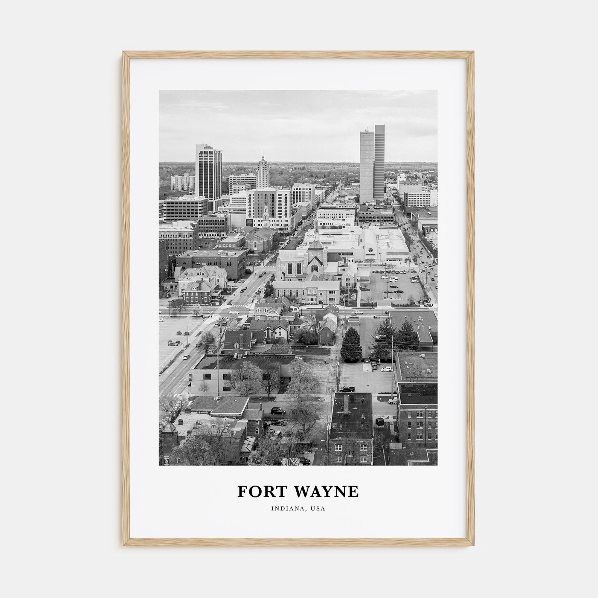 Fort Wayne Portrait B&W No 2 Poster