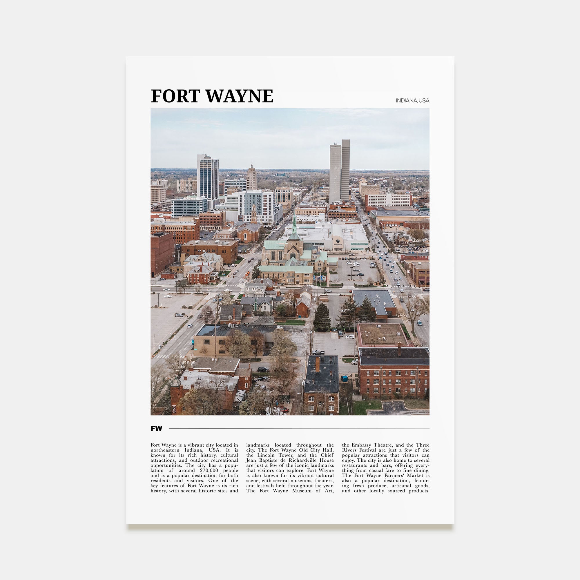 Fort Wayne Travel Color Poster