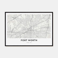 Fort Worth Map Landscape Poster