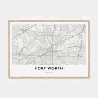 Fort Worth Map Landscape Poster