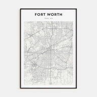 Fort Worth Map Portrait Poster