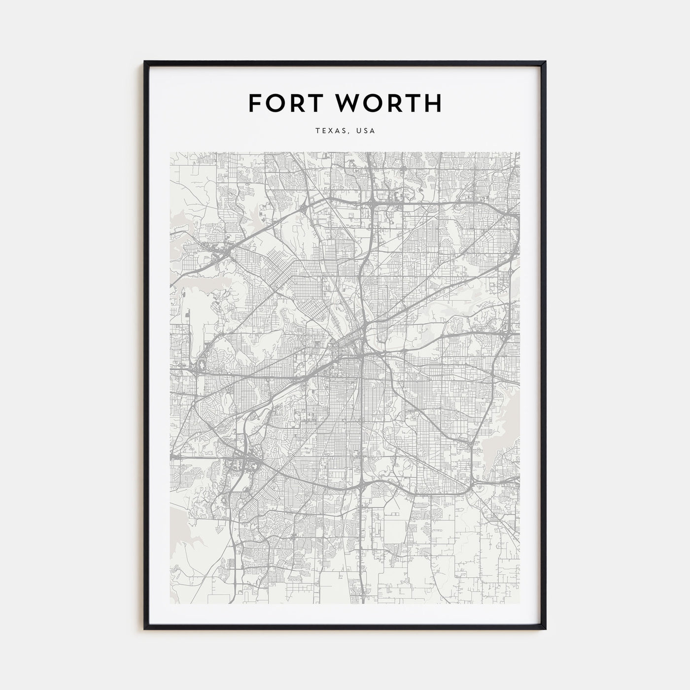Fort Worth Map Portrait Poster