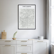 Fort Worth Map Portrait Poster