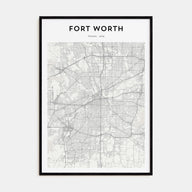 Fort Worth Map Portrait Poster