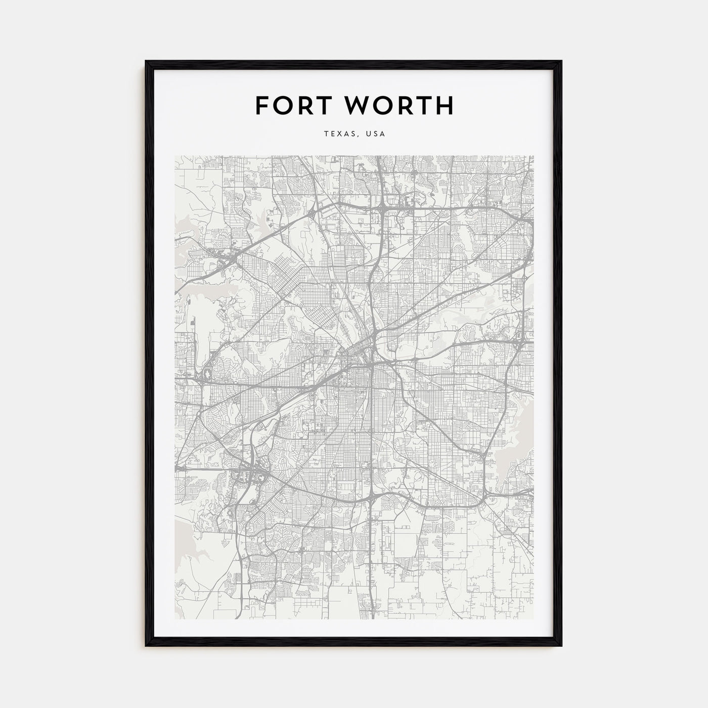Fort Worth Map Portrait Poster