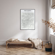 Fort Worth Map Portrait Poster