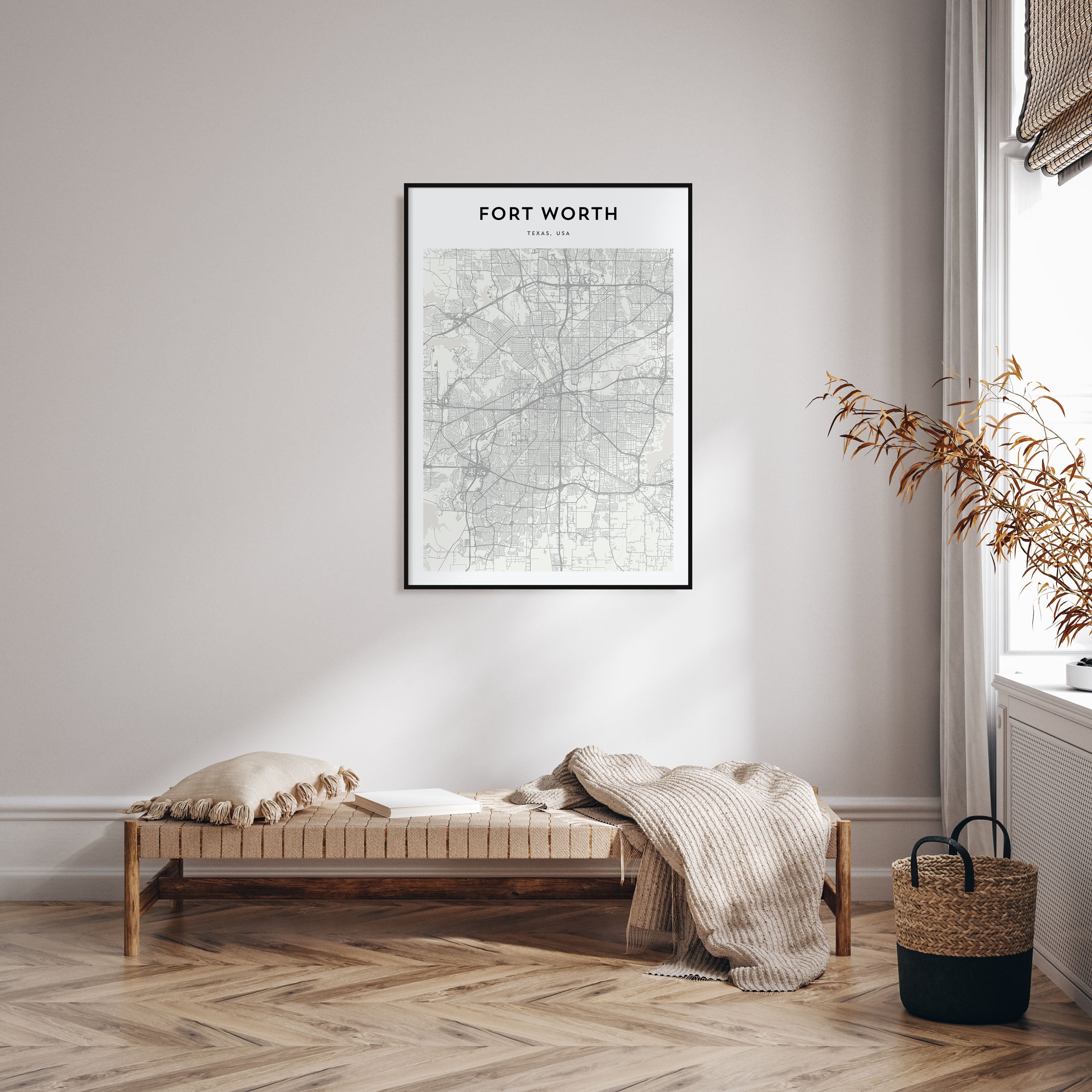 Fort Worth Map Portrait Poster