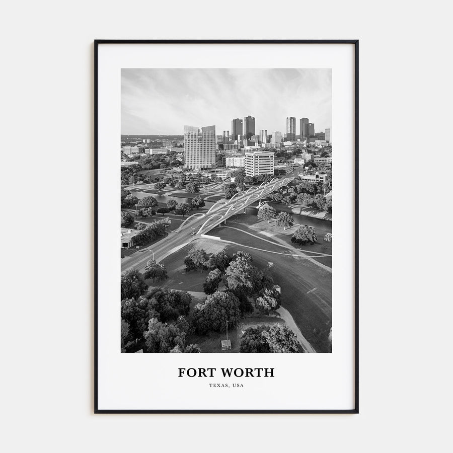 Fort Worth Portrait B&W No 1 Poster