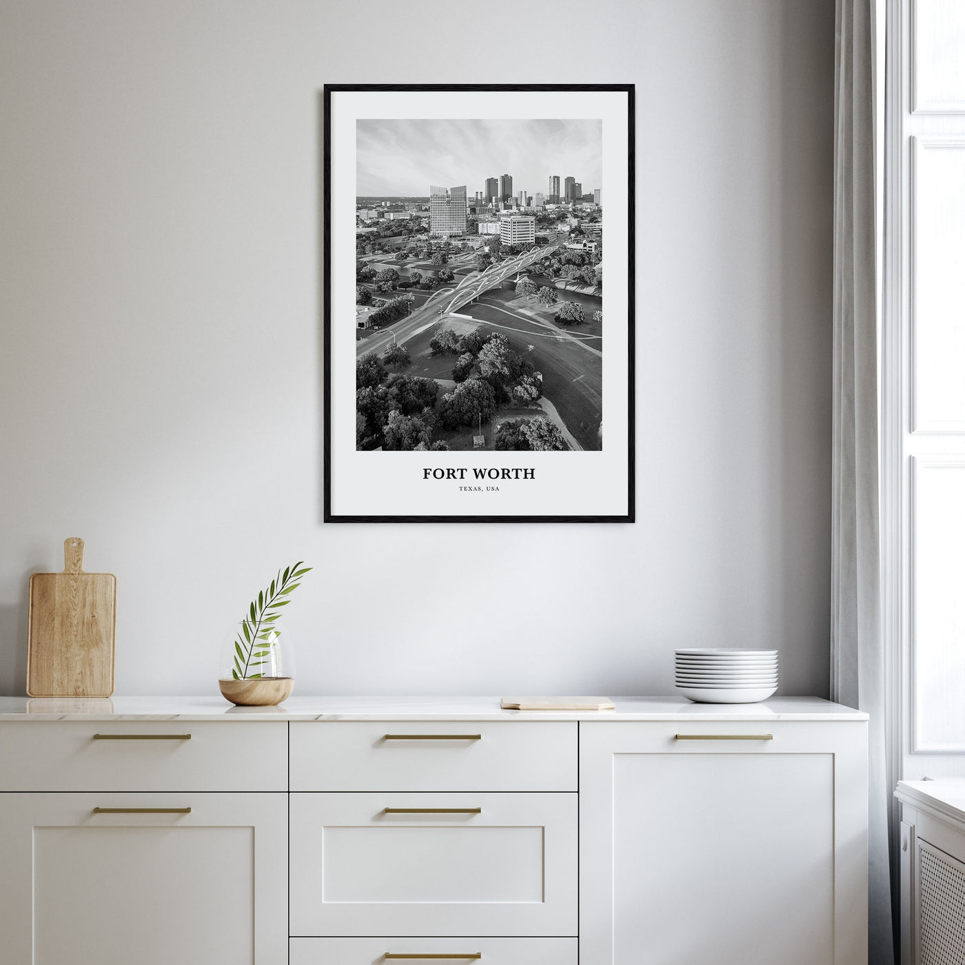 Fort Worth Portrait B&W No 1 Poster