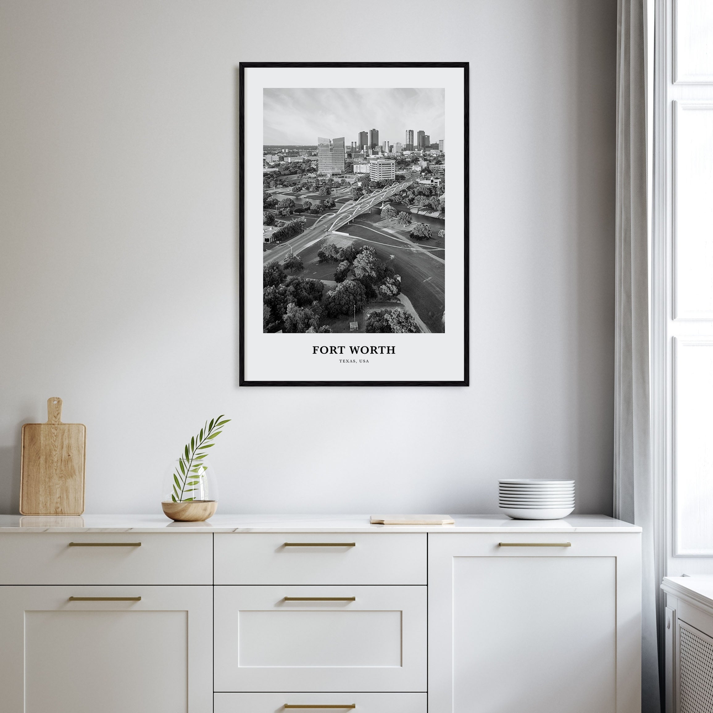 Fort Worth Portrait B&W No 1 Poster