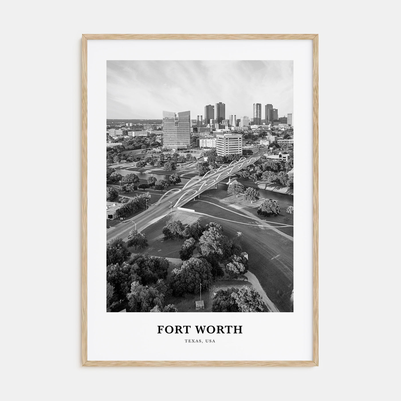 Fort Worth Portrait B&W No 1 Poster
