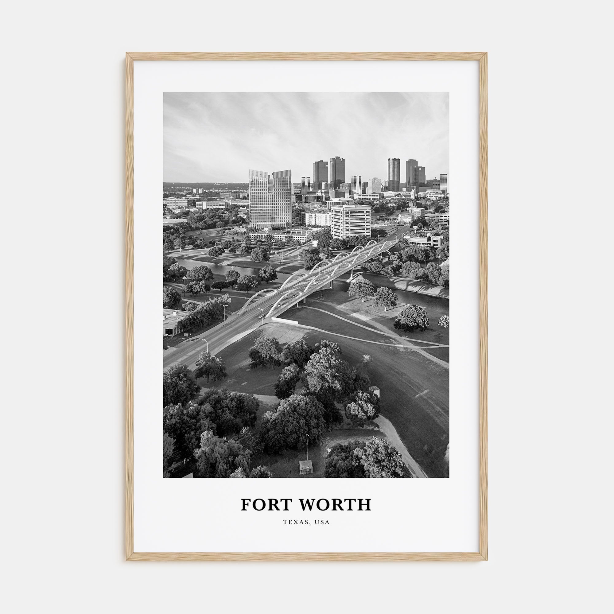 Fort Worth Portrait B&W No 1 Poster