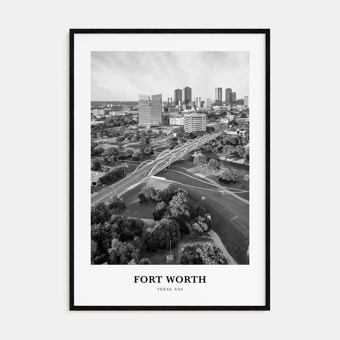 Fort Worth Portrait B&W No 1 Poster
