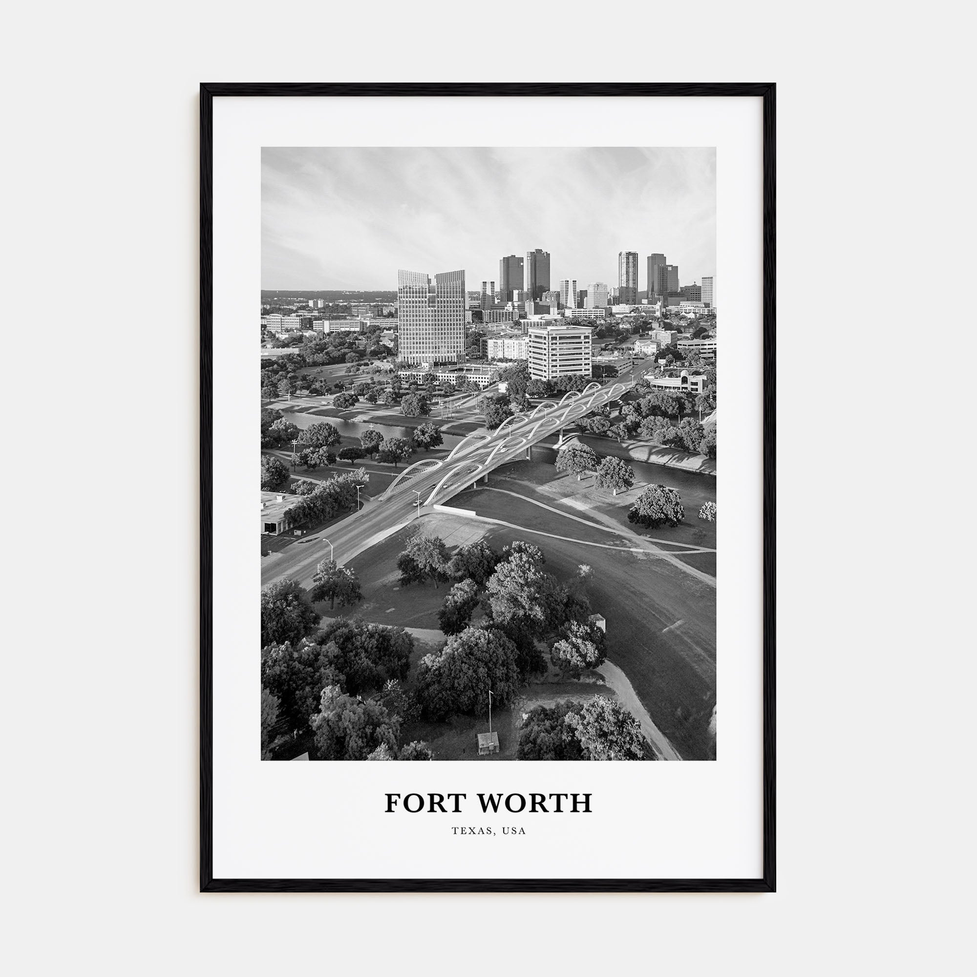 Fort Worth Portrait B&W No 1 Poster
