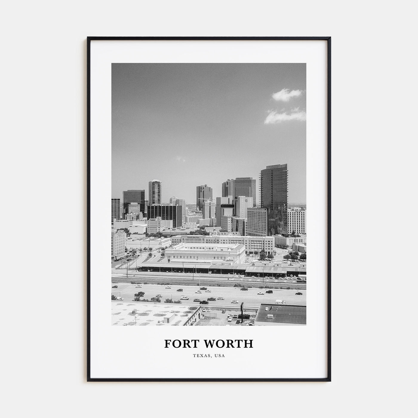 Fort Worth Portrait B&W No 2 Poster