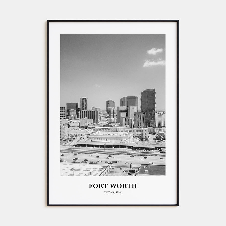 Fort Worth Portrait B&W No 2 Poster