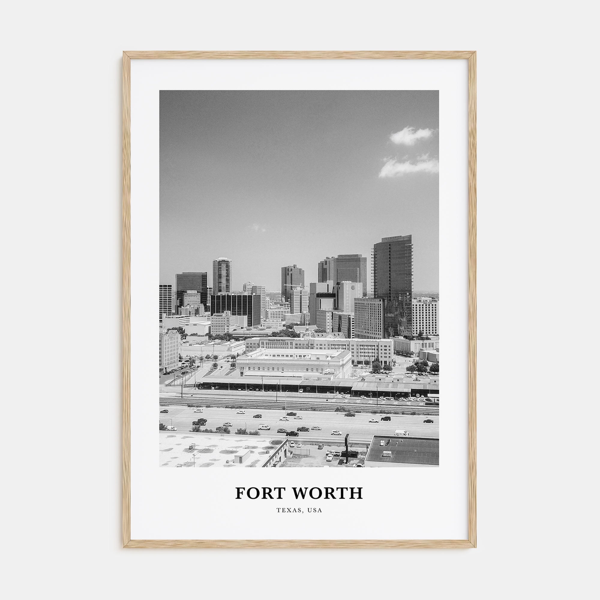 Fort Worth Portrait B&W No 2 Poster