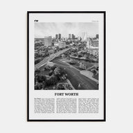 Fort Worth Travel B&W No 1 Poster
