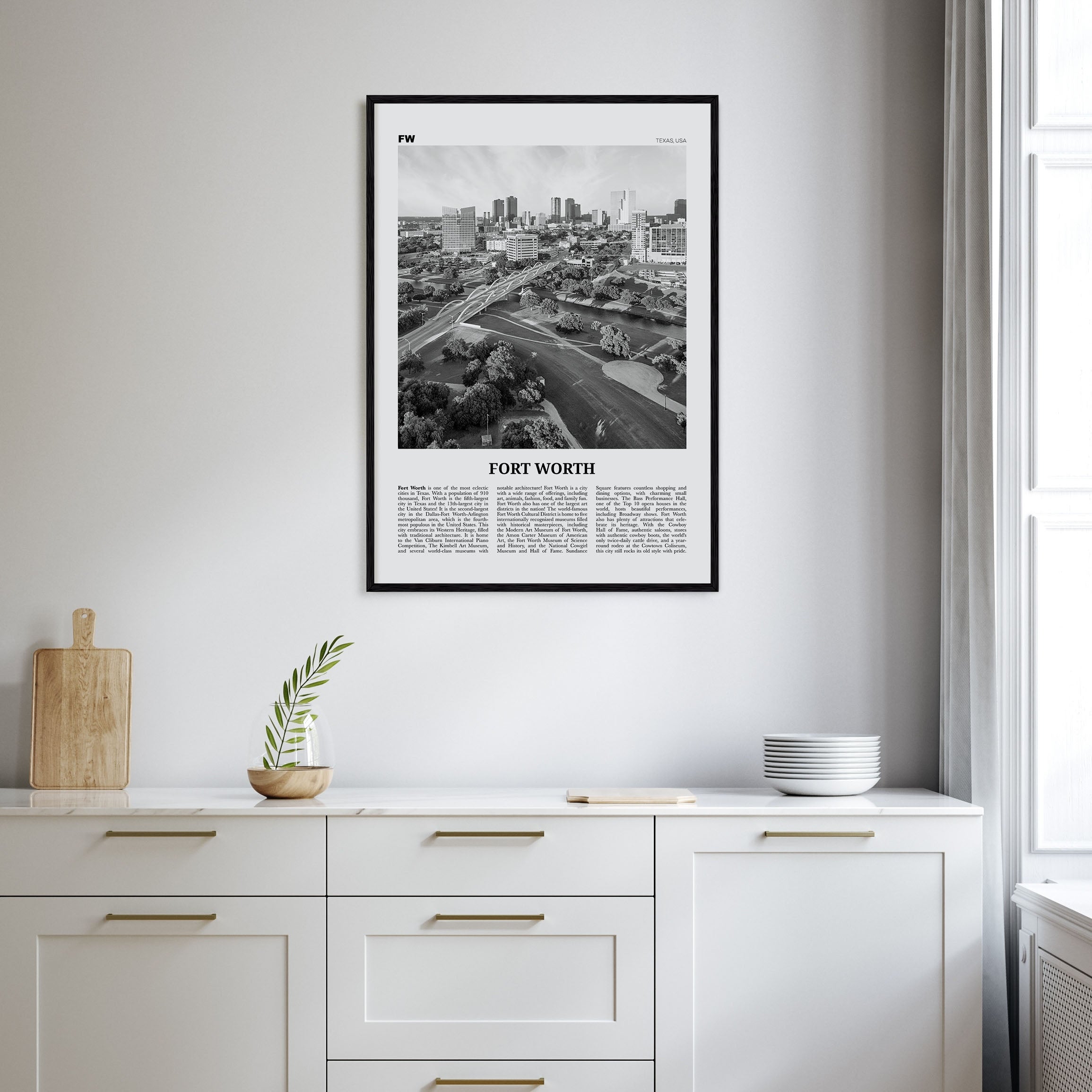 Fort Worth Travel B&W No 1 Poster