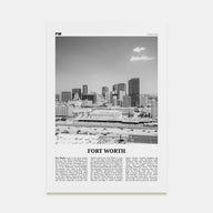 Fort Worth Travel B&W No 2 Poster