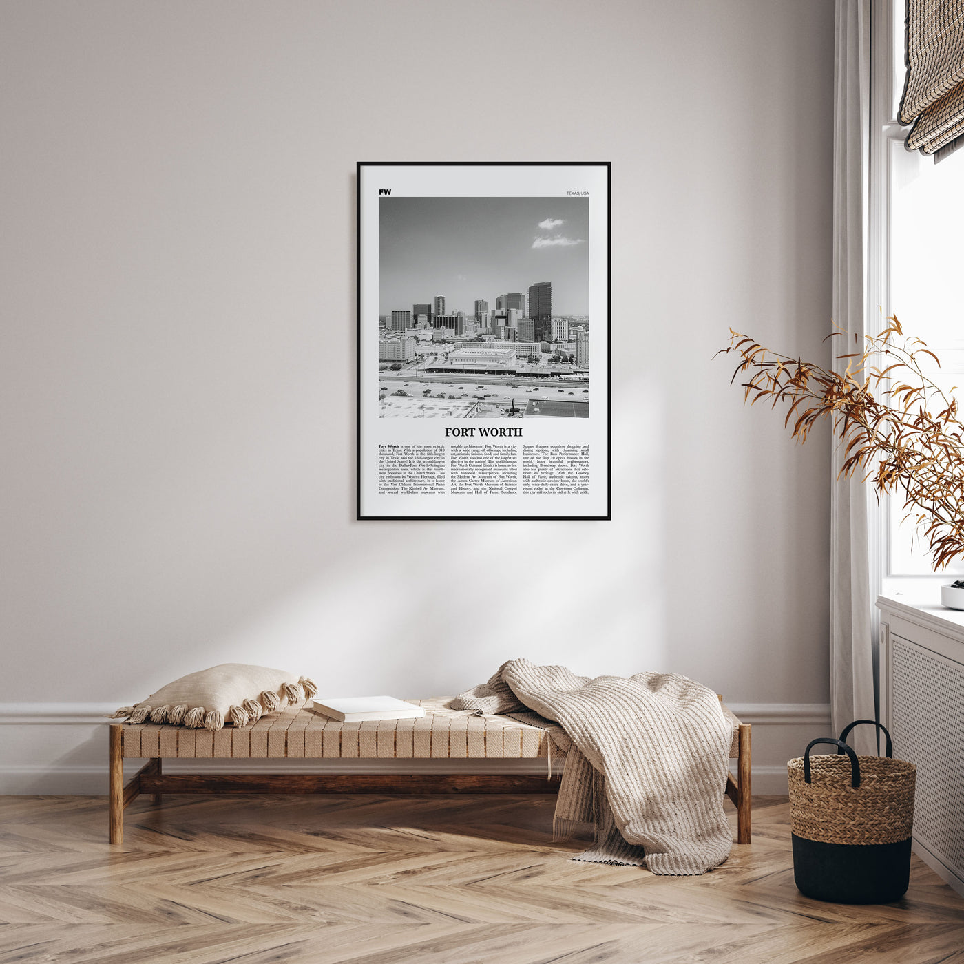 Fort Worth Travel B&W No 2 Poster