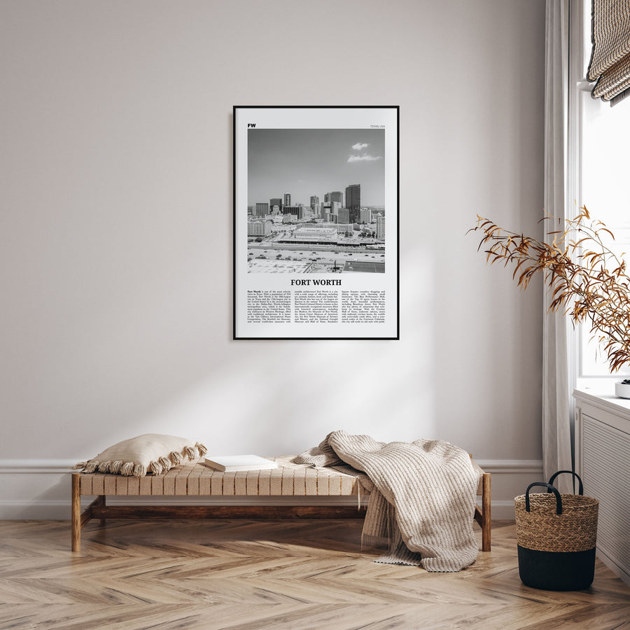 Fort Worth Travel B&W No 2 Poster
